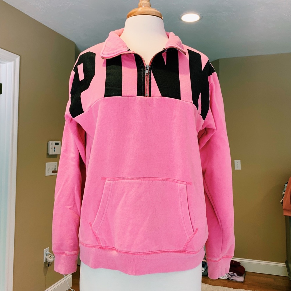 PINK Crewneck Sweatshirt Quarter-Zip